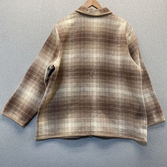 Denim & Co Plaid Button Down Jacket Coat Women's 1X - Picture 2 of 8